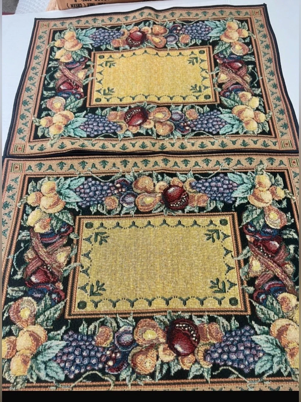 Four Tapestry Placemats Vintage Old World Italy Fruit Tuscan Decor